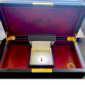 BRAND NEW Angara Ruby and Diamond 14k Gold Necklace.